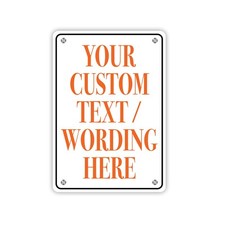 SIGNOGRAFX Your Custom Text here metal Sign, 10” x 14” and 10” x 7” picture