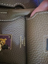 HERMÈS Birkin Gold Hardware Togo Padlock Closure Satchel/Top Handle Bag 70A Q picture