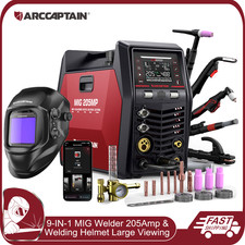 ARCCAPTAIN MIG205MP MIG Welder 9 IN 1 iControl Plasma Cutter & Welding Helmet US picture
