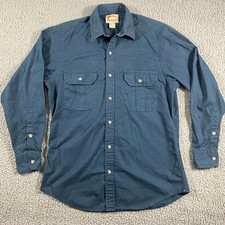 Vintage Banana Republic Safari Shirt Mens Medium Blue Cotton Button Down 90s picture