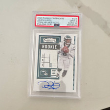 Panini 2020 Contenders Jalen Hurts Eagles Team Helmet-Auto #122 PSA 85656148 picture