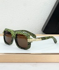 Cazal Mod 607 Unisex Oversized Square Sunglasses Green Snake Print 56‑18‑145 picture