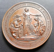 1876 United States Centennial Large Bronze Medal Julian-CM-11 picture