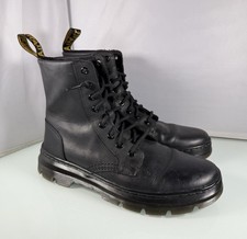Dr Doc Martens Combat Boots Womens 1460 Black Smooth Leather Lace Up picture