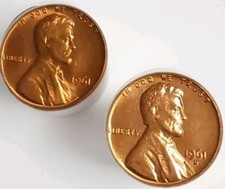 Total Two 1961 P & D Lincoln Memorial 2 Coin Red Cent Gem Unc Set Free Post  picture