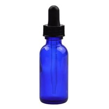 1oz Cobalt Blue Glass Bottle with Black Dropper - Choose Your Quanity picture