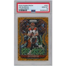 Panini 2020 Prizm Joe Burrow Cincinnati Bengals #307 Lazer Prizm RC PSA 10 picture