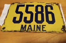 LICENSE PLATES Maine 1912 porcelain Ing-rich ,PA 5586 Rare   picture