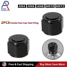 2pcs  4/6/8 /10/12 Female AN Flare Fitting Cap 6AN 8AN 10AN Block Off Aluminum picture