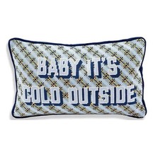 FURBISH Christmas Pillow - BABY IT'S COLD OUTSIDE THROW PILLOW NWT picture