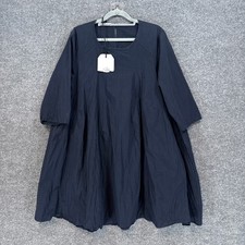 Amici by Baci Dress Womens Small Blue Oversized Babydoll Italian Cotton NEW picture
