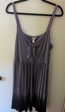 NWT Torrid Plus Size 2 Mini Super Soft Bow Front Skater Dress Dip Dye Gray picture