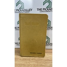 Vintage Holman Edition Holy Bible KJV Gold Cover Pearl Text Personalized Maps picture