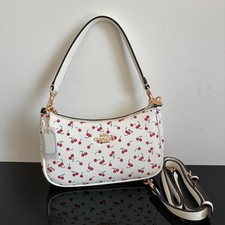 NWT CFG01 Cherry Print Crossbody Shoulder Bag Creamy White picture