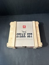 Zwilling 12-pc Stainless Steel Steak Knife & Forks Set Wood Box - New Unopened picture