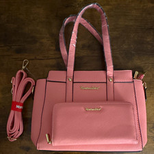 Montana West Pink Satchel Detachable Strap Gold Hardware / Pink wallet  picture
