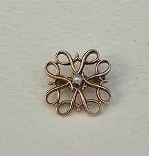 Vintage 10k Gold Pearl Avon Service Award Brooch picture