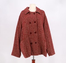 Boyne Valley Weavers Irish Wool Alpaca Angora Herringbone Coat Jacket Size 3X picture