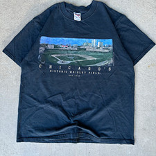 1990s Vintage Anvil Chicago Cubs Wrigley Field Men’s T-Shirt Black Size Medium picture