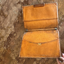 Hermès Men's Brown Bifold Folding Passport Wallet w/ Logo Accent Made in France picture