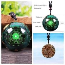 Malachite Orgonite Pendant Necklace Spiritual Healing Energy Positive Jewelry picture