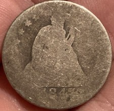 1847-O New Orleans Mint Silver Seated Liberty Quarter Poor (Weak Mintmark) picture