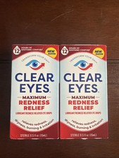 LOT OF 2 Clear Eyes, Maximum Redness Relief Eye Drops, 0.5 Fl Oz EXP 06/2027 picture