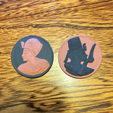 Rare Vintage Wedgwood Egyptian Collection Jasperware Medallion Pair picture