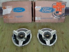NOS 62 63 Ford Thunderbird SPINNER Center Caps Set 2 T-Bird Wire Wheel 1962 1963 picture