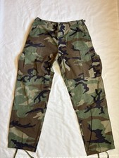 Vintage 90s Army Hot Weather Woodland Camo Combat Military BDU Pants MediumREG picture