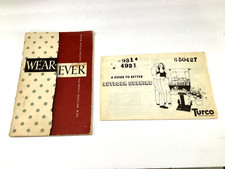 VINTAGE 1946 WEAR EVER INSTRUCTION BOOKLET & TURCO GRILLING GUIDE BOOK picture