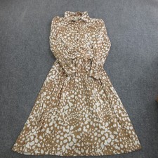 Vtg Diane Von Furstenberg Dress Womens 10 Animal Print Fit Flare Midi Belt Italy picture