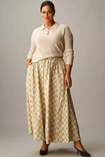 Anthropologie Maeve Jacie Playing Card Maxi Skirt 1X NWT $158 picture