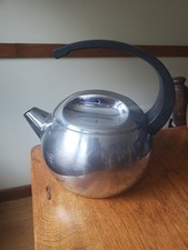 Vintage 1960’s Stainless Steel Tea Kettle Tea Pot Tramontina/ Brazil 8 Cups MCM picture