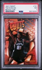 Tim Duncan 1997-98 Topps Finest Refractor RC #101 PSA 7 NM Rookie Spurs HOF picture