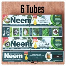 6 Tube NEEM Toothpaste 5 in 1 Essential Palace 100% Fluoride Free,Vegetable Base picture