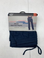 NEW Lildy Solid Knitted Blue Pants Size S-M Stretch picture