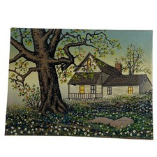 Vintage 1976 H Hargrove House Landscape Original Acrylic Painting 12x16 Canvas picture