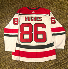 adidas New Jersey Devils Hughes #86 White NHL Hockey Jersey Size 54 picture