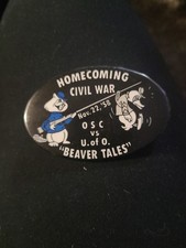 1958 Vintage Civil War Beaver Tales Homecoming Sports Pin picture