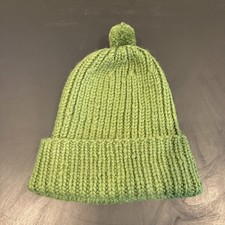Karakoram Accessories  100% Alpaca Beanie Green Chunky Knit Pom Pom picture