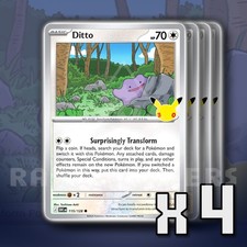 Ditto 115/128 Holo Foil x4 ME: 30th Celebration Pokémon picture