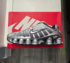 Nike Shox TL Print Men’s Low Top Sneakers Mesh Lace-Up Metallic Silver picture