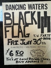 Black Flag Dancing Waters Punk Flyer Rare Original 1980s picture