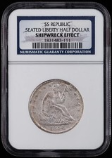 1856 O Seated Liberty Half Dollar NGC Shipwreck Effect,  SS REPUBLIC picture