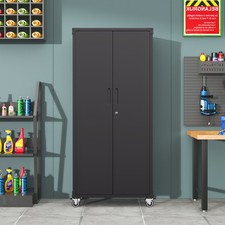 71 inch Metal Garage Storage Cabinet with Wheels and Shelves picture