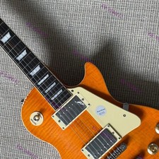 Solid Electric Guitar Flame Maple Top Chrome Hardware Rosewood Fretboard Yellow picture