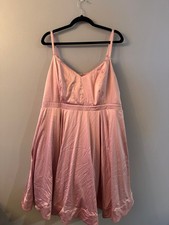 Torrid Satin Mini Skater Dress Pink Bleached Mauve NWT Size 20 picture