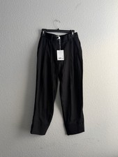 COS Women Pleated Twill Balloon Trousers Size US 4 Color Black picture