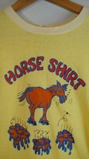 Vintage 70s 80s Horse Shirt Tropix Togs Crude Humor Graphic T-Shirt Yellow Men L picture